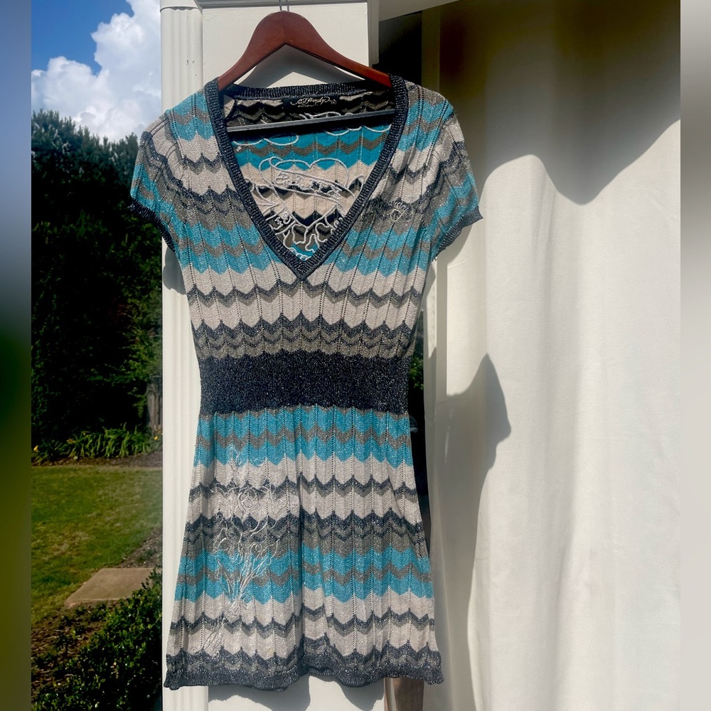 AMAZING Ed Hardy y2k top or super mini dress!